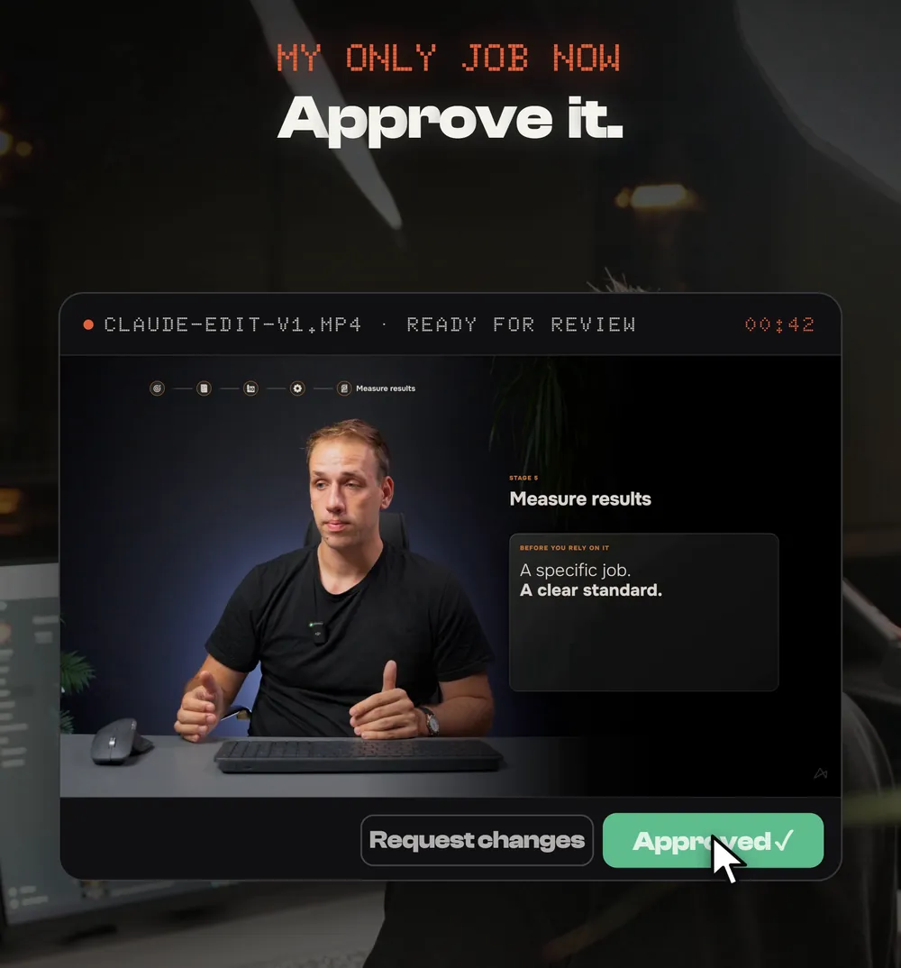 A review card with Request changes and Approved buttons