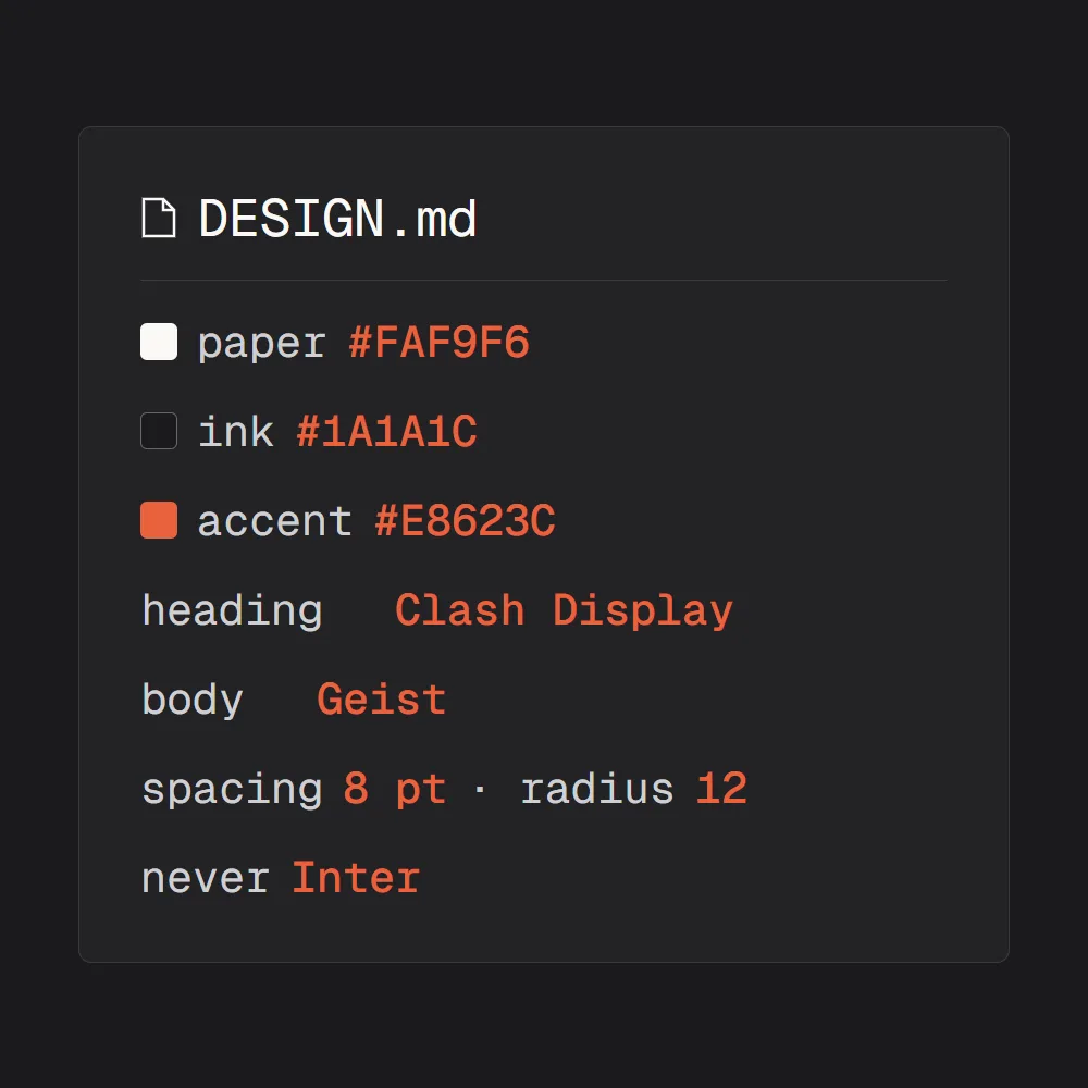 One DESIGN.md