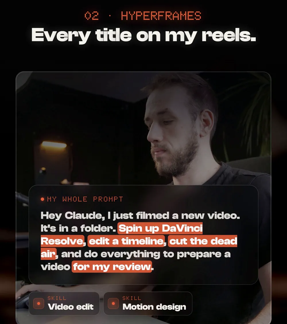 HyperFrames designs the titles